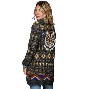 Jackson Rowe Bengal Tiger Duster Cardigan Womens Small BOHO Southwest Tribal